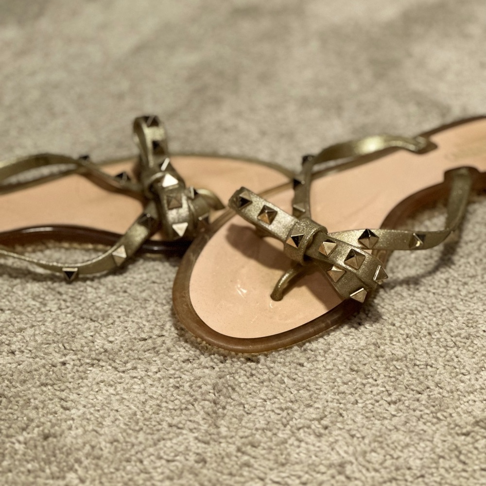 VALENTINO Jelly sandals gold sparkle